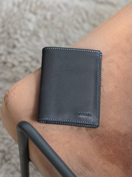 Wallet With Card Holder Paris Leather Etrier Black paris EPAR748