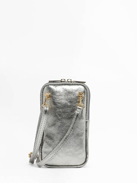 Leather Nine Phone Bag Milano Silver nine NI21104N other view 3