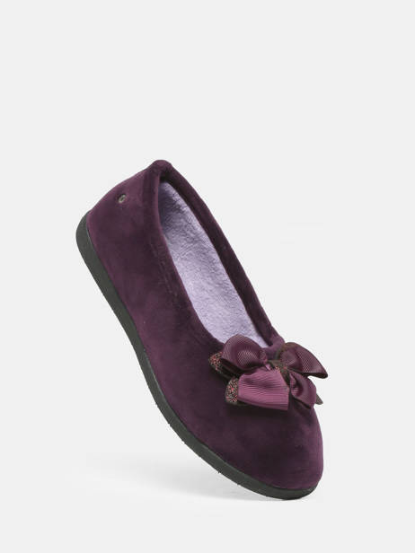 Slippers With Bow Isotoner Violet women 97327 other view 1