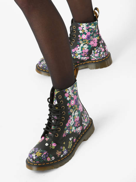 1460 Pascal Floral Boots In Leather Dr martens Multicolor women 31186038 other view 2