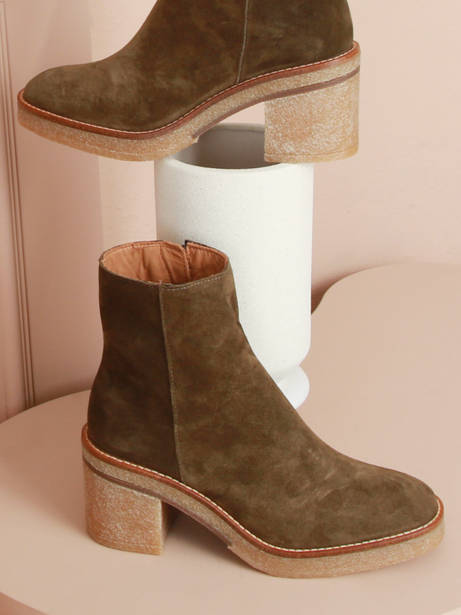 Bottines à Talon Janis En Cuir Alpe Vert women 26261140