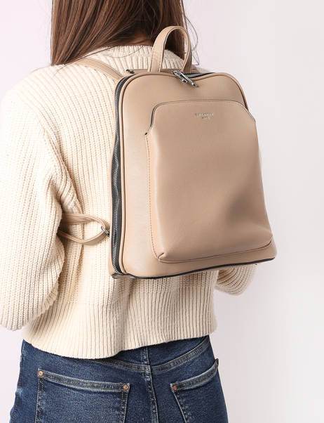 Shoulder Strap Backpack Miniprix Beige sable M9396 other view 1