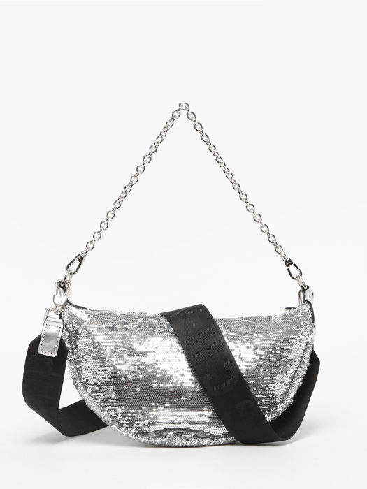 Longchamp Smile glitter Messenger bag Silver