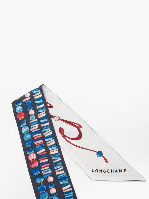 Longchamp Soie unie Foulard Bleu