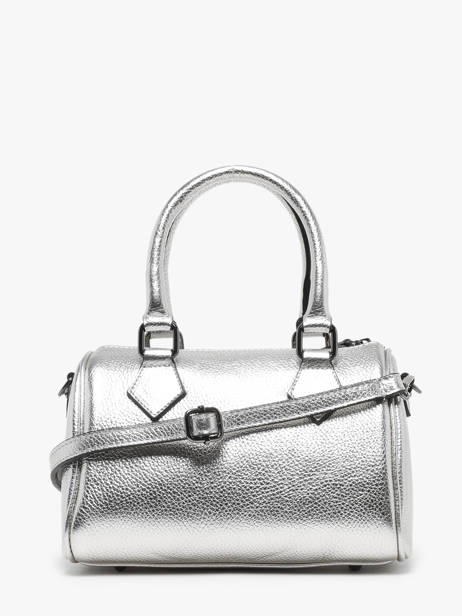 Leather Caviar Bowling Bag Milano Silver caviar CA23115 other view 4