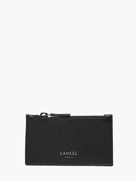 Leather Zipped Côme Card Holder Lancel Black come A12879