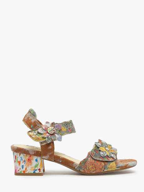 Heeled Sandals In Leather Laura vita Multicolor women HUCBIO05