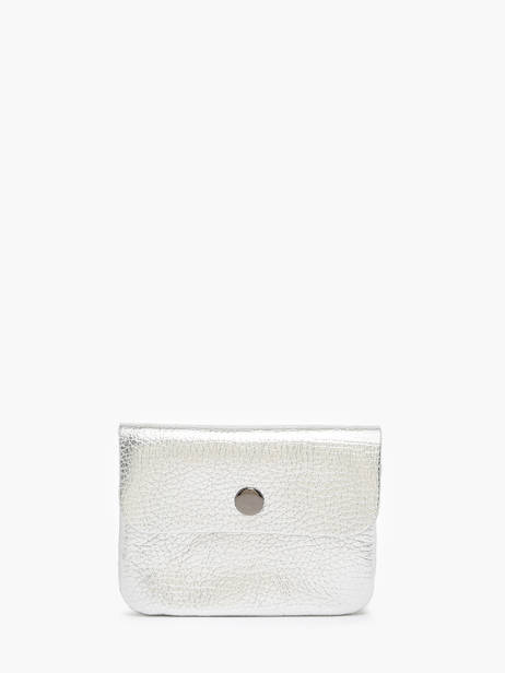 Coin Purse Leather Milano Silver caviar CA23092