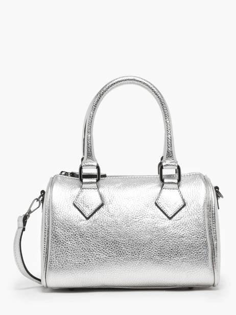 Leather Caviar Bowling Bag Milano Silver caviar CA23115