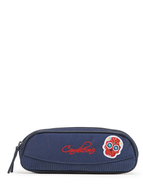 2 Compartments Pouch Cameleon Blue vintage family boulanger TROU other view 3