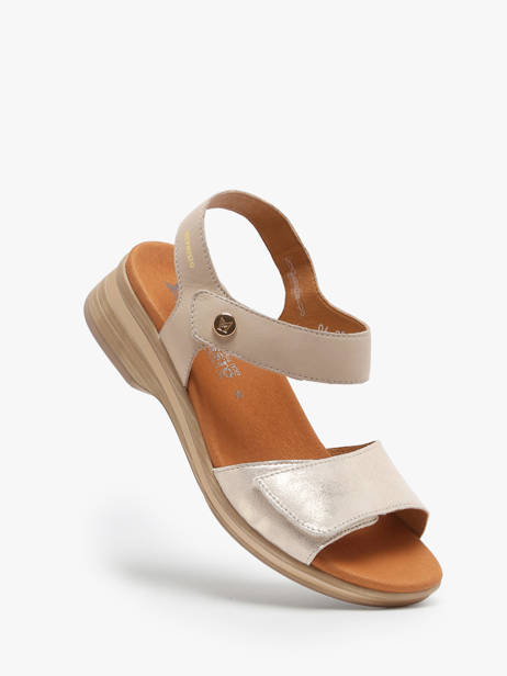 Velcro Sandals In Leather Mephisto Beige women P5139443 other view 1