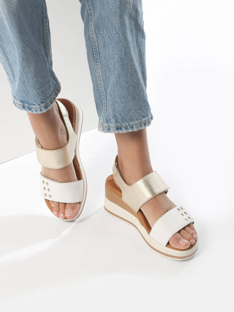 Velcro Sandals In Leather Mephisto White women P5145367 other view 2