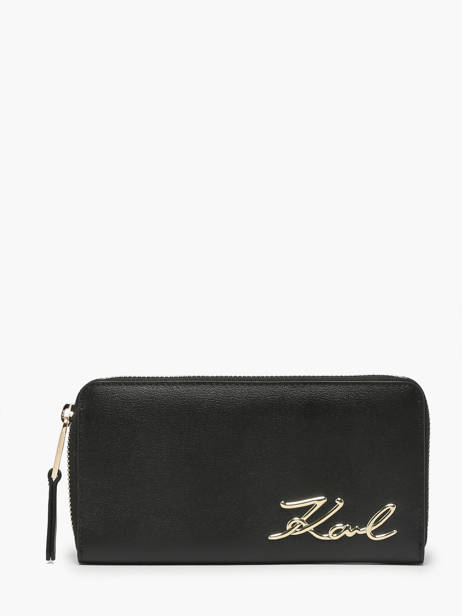 Portefeuille K/signature Cuir Karl lagerfeld Noir k signature 240W3215