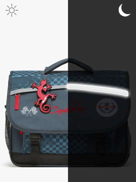 Satchel For Kids 2 Compartments Cameleon Blue actual BAS-CA35 other view 7