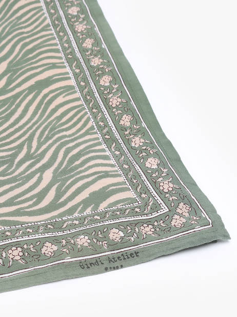 Foulard Bindi atelier Green zebra Z other view 1