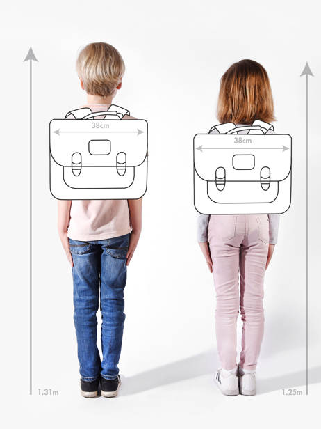 Cartable 2 Compartiments Jack piers Or jp girls G vue secondaire 1