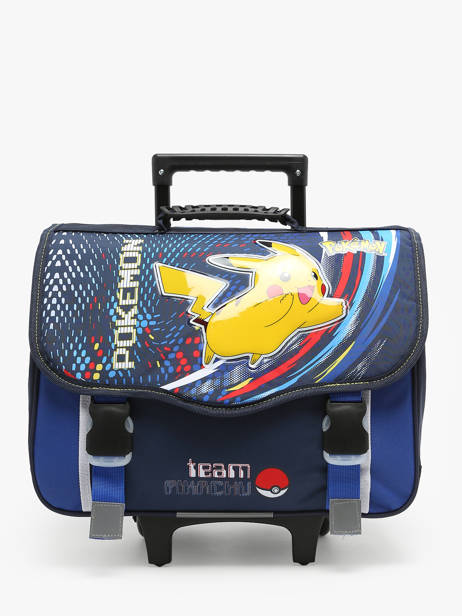 Cartable à Roulettes 2 Compartiments Pokemon Bleu energie electrique 23KK203R