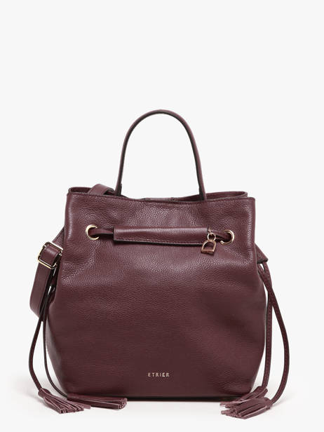 Medium Leather Tradition Bucket Bag Etrier Violet tradition ETRA004M