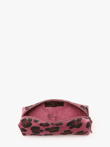 Pouch Leather Milano Pink velvet leopardo VL22116 other view 1