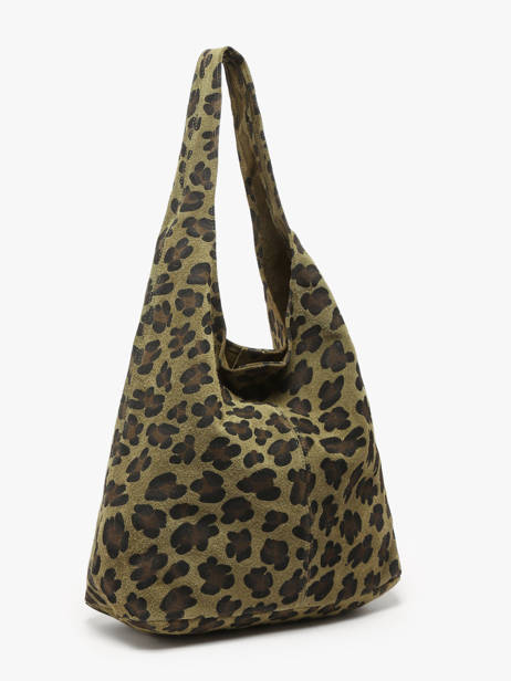 Shoulder Bag Velvet Leopardo Leather Milano Green velvet leopardo VL24062 other view 2