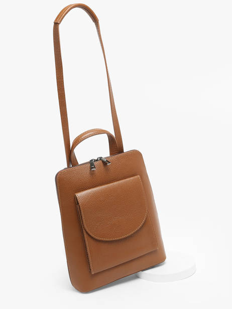 Shoulder Strap Backpack Leather Milano Brown caviar CA240615 other view 2