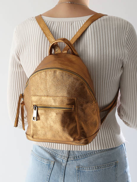 Leather Nine Backpack Milano Gold nine NI23066 other view 1