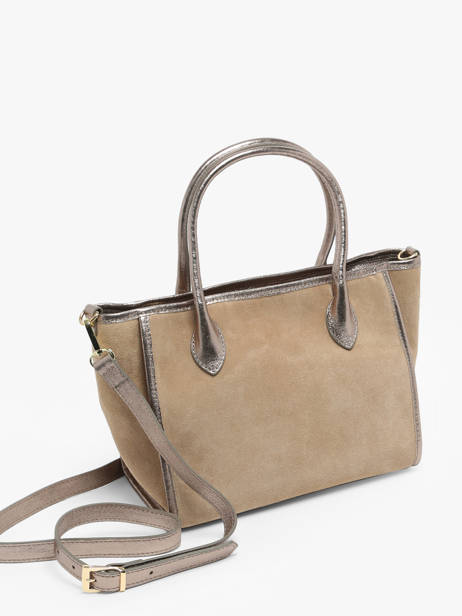 Handbag Velvet Leather Milano Beige velvet VE24062 other view 2