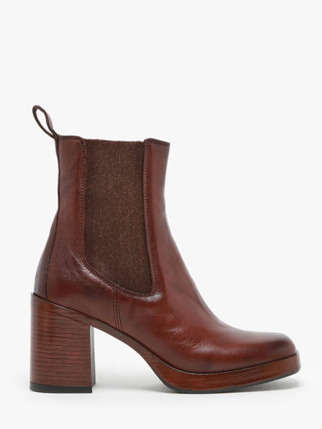 Bottines à Talon En Cuir Mjus Marron women P96225