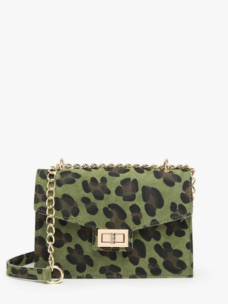 Sac Bandoulière Velvet Leopardo Cuir Milano Vert velvet leopardo VL21121