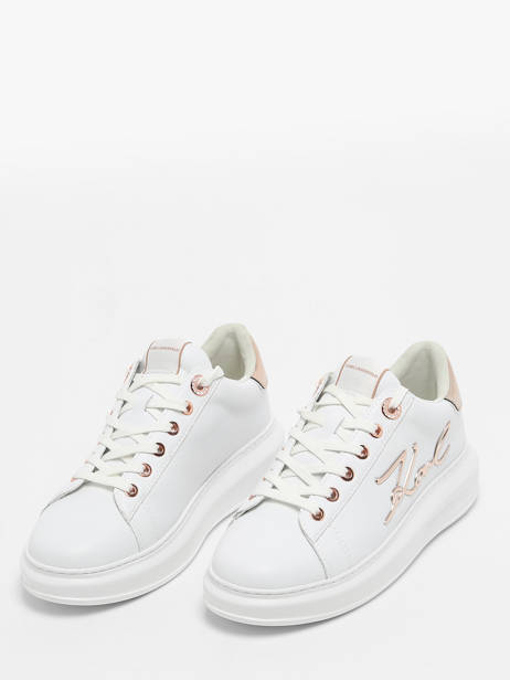 Sneakers Kapri Signature In Leather Karl lagerfeld White women KL62510A other view 2