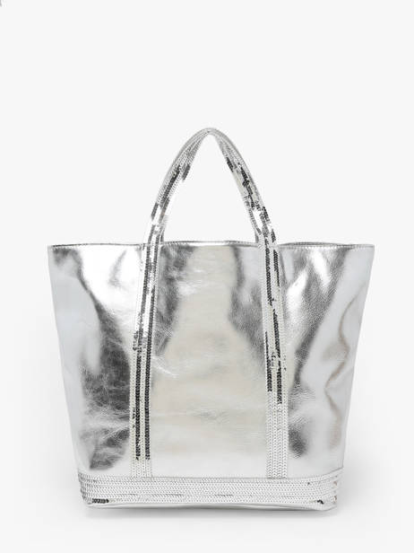 Shopping Bag Cabas Cuir Leather Vanessa bruno Silver cabas cuir 30V40413 other view 4