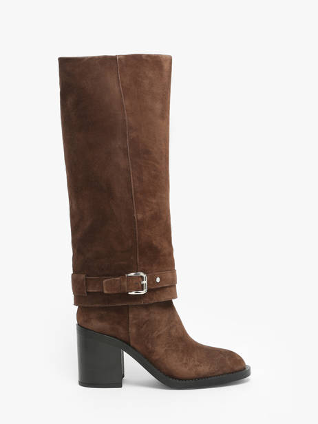 Heeled Boots Selena In Leather Alpe Brown accessoires 52841133