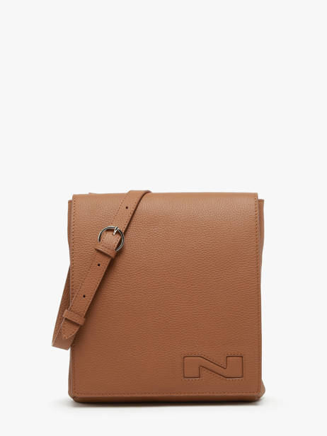 Sac Bandoulière Dinant Cuir Nathan baume Marron n city 3