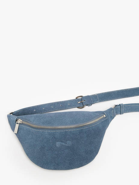 Sac Banane Small Derby Denim Cuir Nathan baume Bleu denim 1025D vue secondaire 2