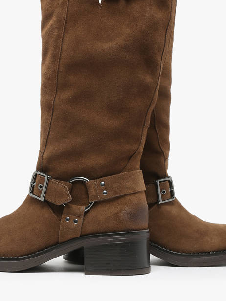 Bottes En Cuir We do Marron women CO88177 vue secondaire 3