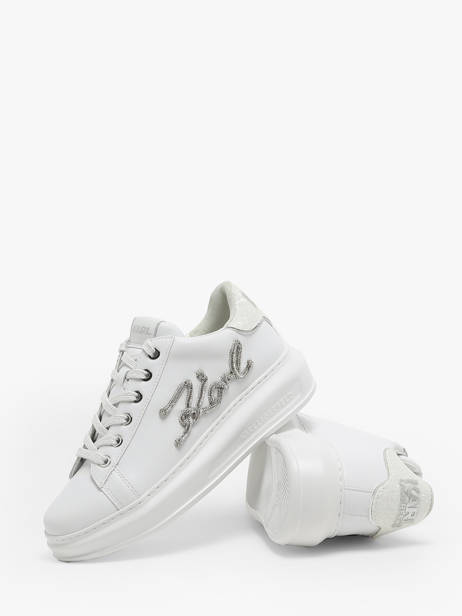 Sneakers Kapri Signiature En Cuir Karl lagerfeld Blanc women KL62510G vue secondaire 3