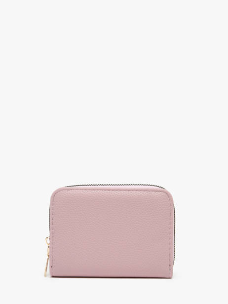 Coin Purse With Card Holder Miniprix Pink grained 78SM2631