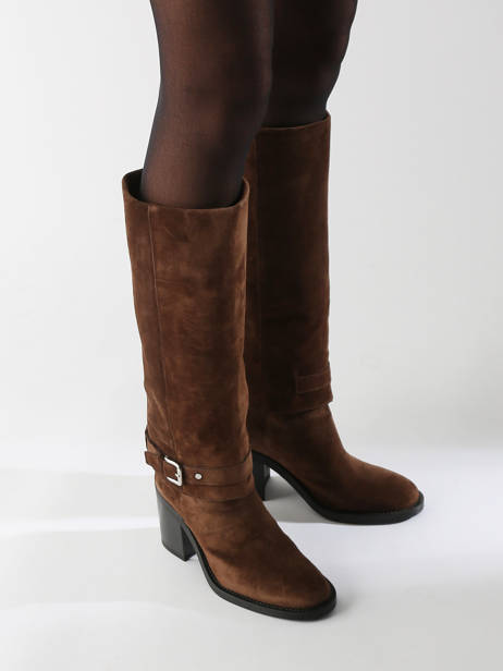 Heeled Boots Selena In Leather Alpe Brown accessoires 52841133 other view 1