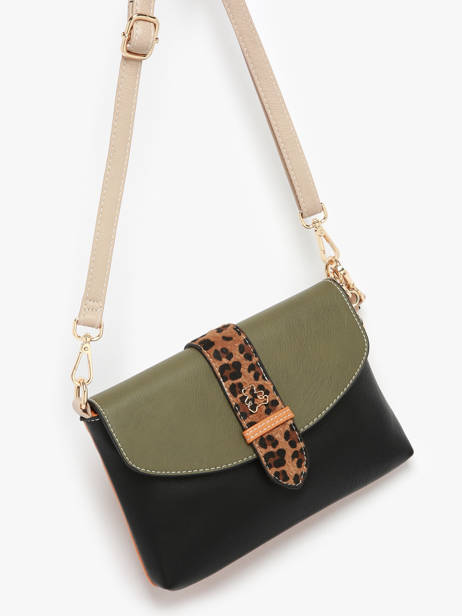 Shoulder Bag Leopard Lulu castagnette Green leopard SORRY other view 1