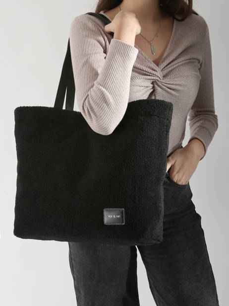 Sac Porté épaule Teddy Polyester Recyclé Nat et nin Noir teddy T vue secondaire 1