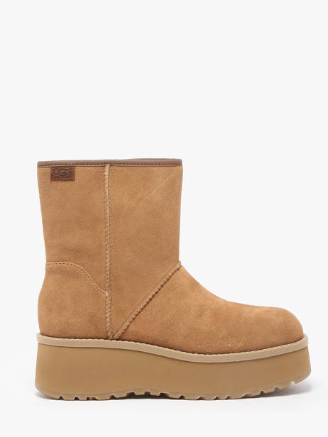 Platform Boots In Leather Ugg Beige women 1158196