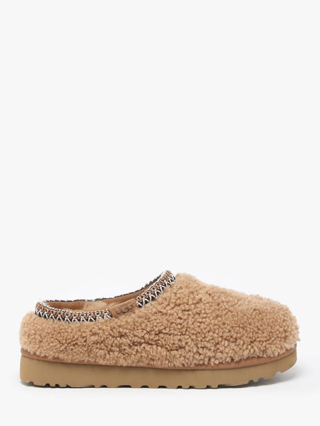 Slippers In Leather Ugg Beige women 1158356