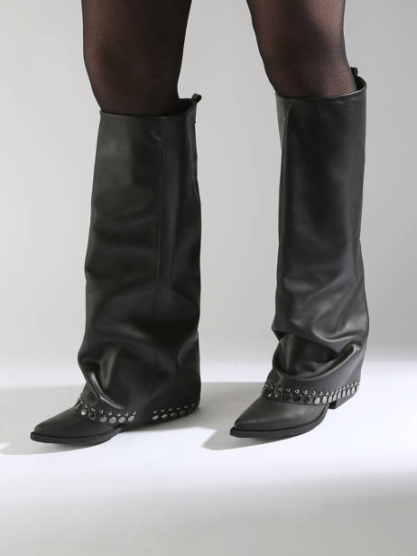 Boots In Leather N°6 Black women AN31 other view 1