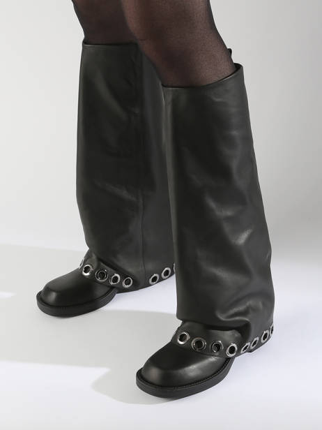 Boots In Leather N°6 Black women GE1 other view 1