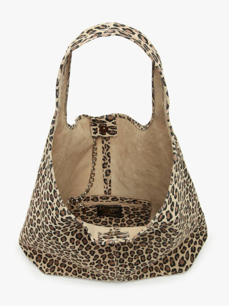 Shoulder Bag Velvet Leopardo Leather Milano Brown velvet leopardo VL24062 other view 3