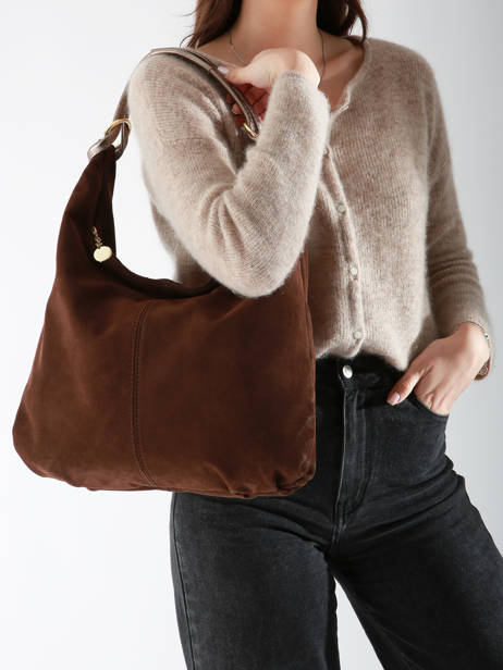 Shoulder Bag Velvet Milano Brown velvet VE24092 other view 1