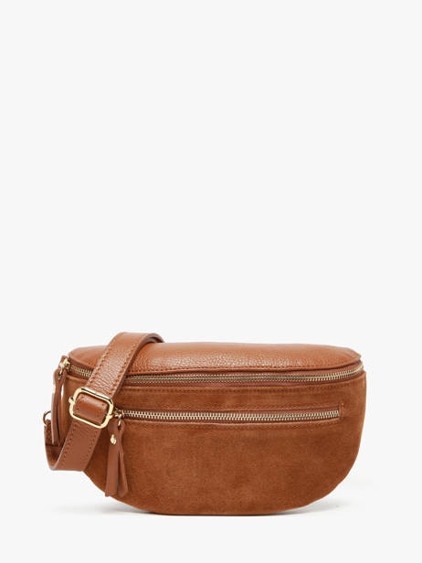 Sac Banane Cuir Milano Marron velvet caviar VC24111