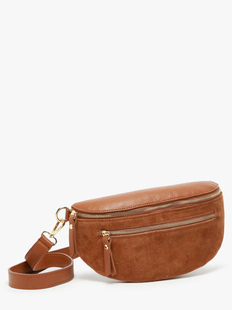 Sac Banane Cuir Milano Marron velvet caviar VC24111 vue secondaire 2
