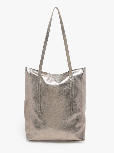 A4 Size Shoulder Bag Nine Leather Milano Silver nine NI24111