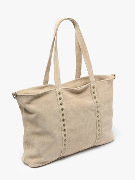 Shoulder Bag Velvet Leather Milano Beige velvet VE24113 other view 2
